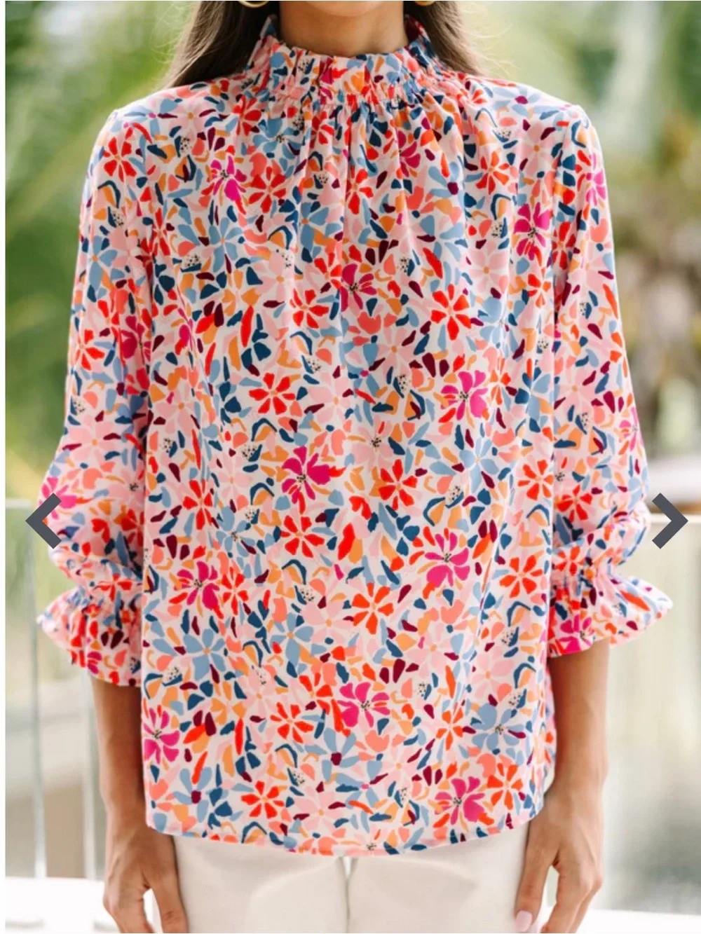NWOT Shop The Mint Tried and True White Floral Blouse, Size XL